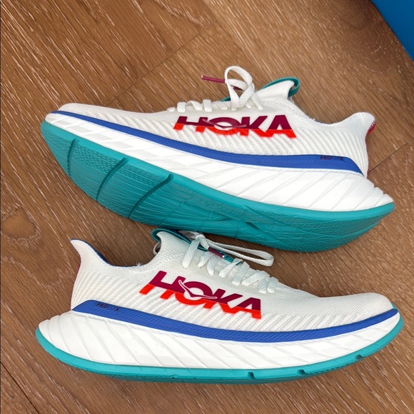 Women’s HOKA Carbon X 3 white flame 10 NWT - Picture 6 of 6